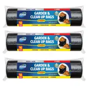 30pcs 140L Black Garbage Bin Liner/Garden Bags Heavy Duty Clean Up