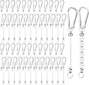 50pcs Beadable Keychain Bars, Bead Keychain Making Kit Keychain Accessories Charms Beads DIY Blank Keychain Metal Bead Keychain Clips for Crafts Keychain Making Supplies Gift (Silver)