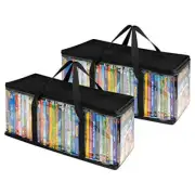 Set of 2 CD Storage Bags Water Resistant with Handles for CDs Albums Books Media