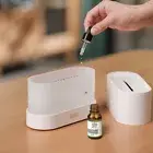 Portable Mute Flame Light Humidifier Aroma Diffuser for Home Office (White) HOT