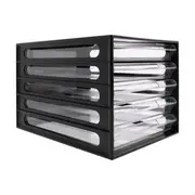 J.Burrows Desktop File Storage Organiser 5 Drawer Black