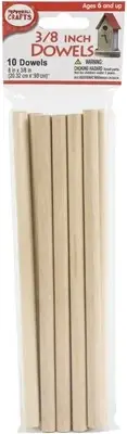 Pepperell Crafts Dowels 10/Pkg-0.375"X8" WP19
