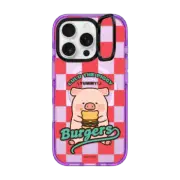 iPhone 16 Pro Impact Ring Stand Case MagSafe Compatible YUMMY BURGERS BY LULU THE PIGGY