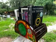 Handpainted hobbit desk organizer/handmade lotr book holder
