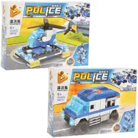 在飛比找PChome24h購物優惠-警察警車益智積木玩具隨機出貨 331407【小品館】