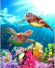 WOWDECOR 5D Diamond Painting Kits, Sea Turtle Animals Ocean Plants Full Drill DIY Diamond Art Cross Stitch Paint by Numbers