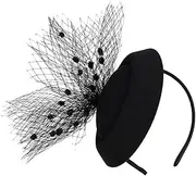 [BESPORTBLE] Fascinator Hat with Hair Clip Headband Elegant Mesh Headwear for Tea Party Bridal and Cocktail Events Comfortable Flexible Design for Photography