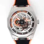New Noda Aero Series-1 43MM Stainless Steel Orange Skeleton Automatic Watch