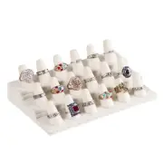 18 Holders Ring Display Stand, Beige Velvet Rings Display Holder for Jewelry ...