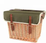 Wicker Picnic Basket for 4 Person,Picnic Kit,Willow Hamper Service Gift Set with Wine Snack Table & Insulation Bag & Picnic Blanket for Camping Outdoor Party BBQ