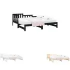 Solid Wood Pine Pull-out Day Bed Single Size White Sleepover Bed Sofa vidaXL
