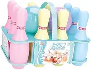 Dickly Kids Bowling Set,Preschool Activity with Rack,Indoor Outdoor Indoor Leisure Game for Kids Bowling Game for Kids Boys Girls, Macaron Color 23cm