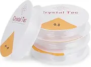 Elastic Stretch Thread, 4 Rolls Transparent Elastic Cord, Crystal Elastic String for Bracelet Beading and Jewelry Making, 0.8mm
