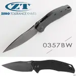 "電筒魔" 公司貨 美國製 ZT 0357BW CPM 20CV 黑色石洗黑刃折刀 #0357BW