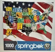 USA State Plates Springbok Jigsaw Puzzle USA 1000 Pieces 24" X 30" NIB 33-10666