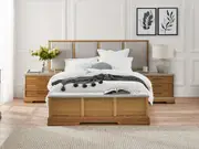 Hudson Extended Bed Frame with Blanket Box Base - King / Straw