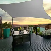 InstaHut Shade Sail 6x8m Rectangle 280GSM 98% Grey Shade Cloth