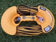 CordTech 20m Heavy Duty Extension Lead With Cable Tidy Yellow Colour