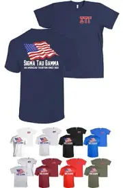 Sigma Tau Gamma Fraternity Bella + Canvas USA Flag Tradition Shirt Sig Tau NEW