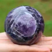 Natural Dream Amethyst Carved Ball Reiki Crystal Sphere Christmas gift XQ2890