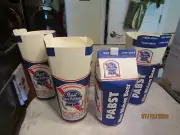 VINTAGE Conocup PBR Pabst Blue Ribbon Stadium Drink Carton 1971 NOS Set 4 w Clip