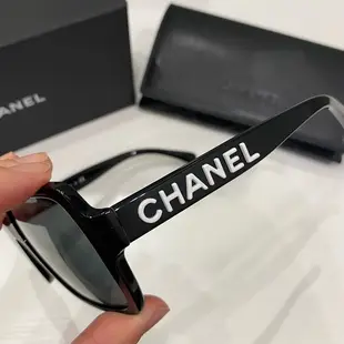 [二手] Chanel ch5408 白字黑框太陽眼鏡