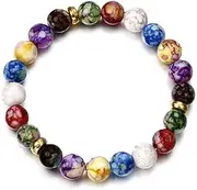 [Generic] Healing Crystals Bracelet Natural Gemstones Beads Bracelet Elastic Natural Stone Yoga Beads Bracelet