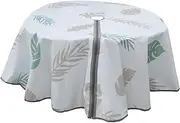 Round Umbrella Tablecloth Washable Patio Tablecloth | 60 Inch Outdoor Shield with Spillproof Closure Feature, Durable Zippered Table Protector with Umbrella Slot for Picnic Camping Events Patio