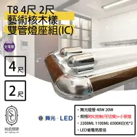 在飛比找Yahoo!奇摩拍賣優惠-尚丞照明 T8 LED 4尺燈座 核桃木(雙管) 附IC 4