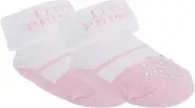 [Textiles Universels] Baby Girls Princess Socks In Gift Pouch (Pack Of 2) (UK Size: 6-12 Months) (Glitter Crown)