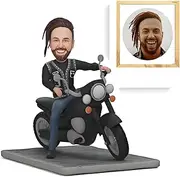 Custom Motorcycle Rider Bobblehead, Personalized 3D Portrait Figure, Biker Collectible, Racing Driver Handmade Sculpture Gift, Based on Your Photo