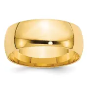 Solid 18K Yellow Gold 8mm Light Weight Comfort Fit Men's/Women's Wedding Band Ring Size 8