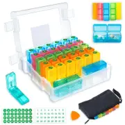 Monthly Pill Organizer 2 Times a Day, Portable AM PM Pill Box with Weekly Tra...