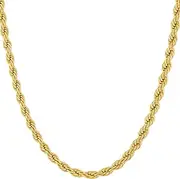 [Lifetime Jewelry] Necklaces for Women and Men [ 4mm Rope Chain ] Up to 20X More 24k Real Gold Plating Than Other Plated Gold Necklaces for Women or Chains for Men - Durable Necklace Chain 16 to 30 inch