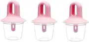 Ice Lolly Moulds, 3 Reusable Ice Pop Maker Easy Release Molds DIY Ice Cream Moulds for DIY Homemade Ice - Pink