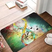Abstract Music Symbol Door Mat Indoor Outdoor Doormat Non-Slip Entryway Mat Absorbent Mud Trapper Mats Heavy Duty Welcome Mat Washable Flannel Bath Mat Small Carpet 16 X 24 in