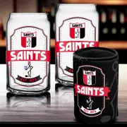 St Kilda Saints Can Shaped Glasses with Can Cooler