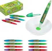 Juicy Drop Sour Candy Gel Pen, 12 Ct Sour Candy Gel Pens in Assorted Fruity Flavors, Full Size, Fun Sour Variety Pack For Party Favors, Birthday Parties, Goodie Bags, Gifts for Kids