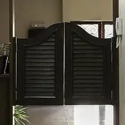 Swinging Door Black Interior Saloon Swing Doors for Living Room, Western Cowboy Partition Door Home Decor, Wooden Half Waist Cafe/Kitchen Swinging Small Door (Size : W100xH90cm(39 3/8" x35 7/16"))