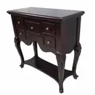 Solid Mahogany Wood Hall Table Semi Round Low Boy Queen Ann Antique Design