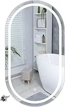 EMITTO LED Wall Mirror Oval Anti-Fog Bathroom Mirrors Makeup Lighted 50x90cm