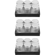 3x 6pc Lemon & Lime 300ml Preserve Jar Bottle Capri Glass w/ Silver Lid Storage