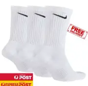 Nike Everyday Cushioned Train Crew Socks 3 Pair Mens - White - Casual - US 8-12