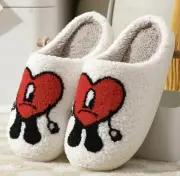 New Size 8 Smiley Face Slippers In Red