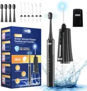 Electric Toothbrush with Water Cordless Flosser, 320ML Portable Travel Water ...