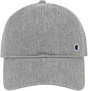 CHAMPION Medium Heather Grey Logo 6 Panel FLOW Baseball Cap Sport Dad Hat NEW