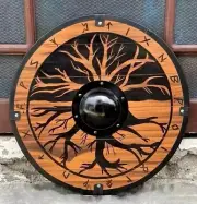 24" Medieval Tree Viking Wooden Handmade Viking Shield Battle Worn Shield