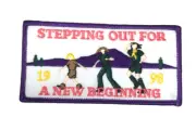 PATCH GSA Girl Scouts Stepping Out For A New Beginning 1998 Purple Mountain