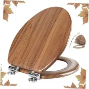 Elongated Toilet Seat Molded Wood Toilet Seat with Quietly Soft Close Natural
