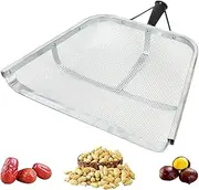 Grain Sieve Shovel, Stainless Steel Harvest Strainer, Compost Sieve Large Earth Riddle Screener, Soil Sifter Portable Garden Sieve Leaking Garden Shovels, Ergonomic Multifunctional Farm Shovels